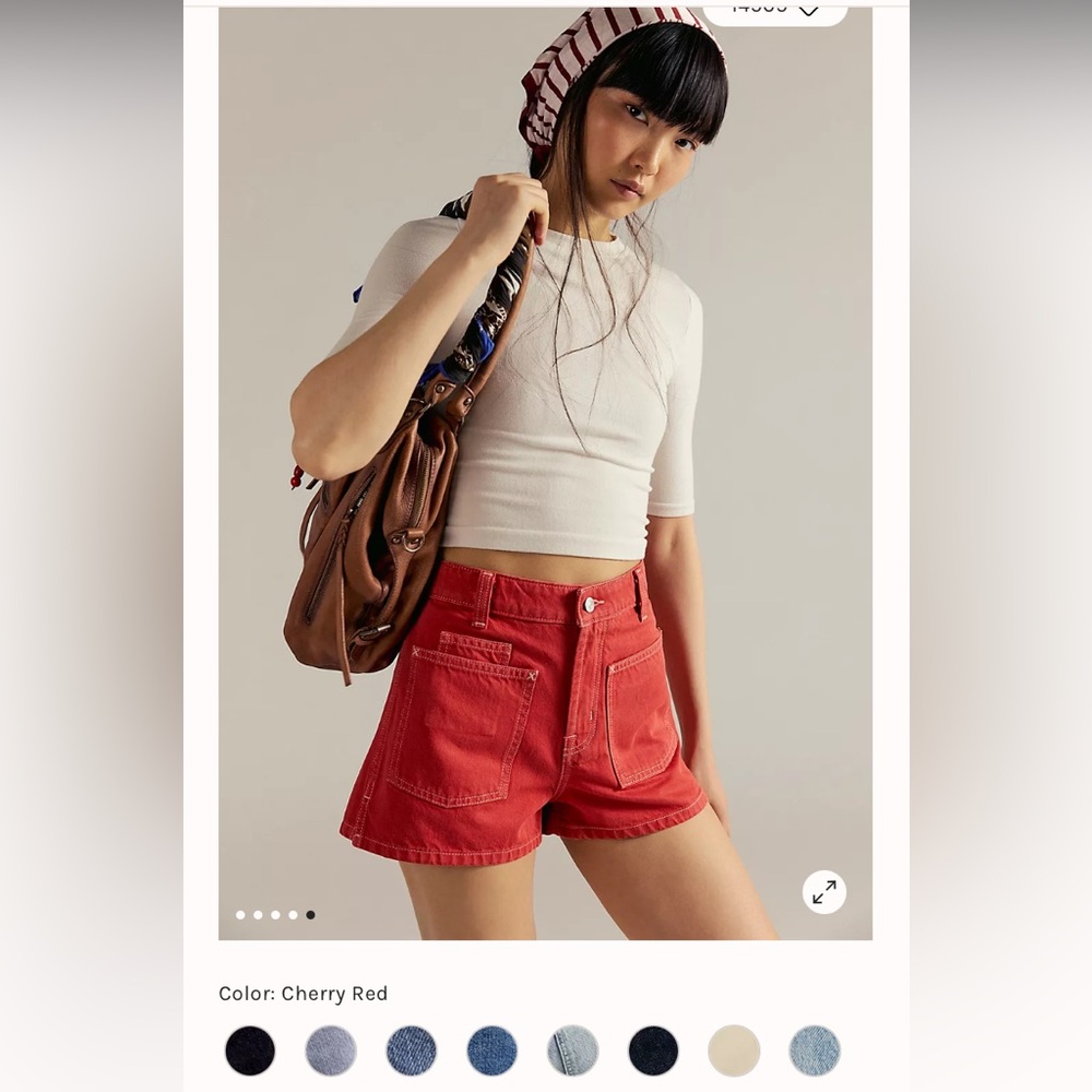 We The Free Bettie Sailor Shorts - cherry red high waist shorts